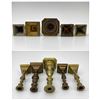 Image 8 : 18 Antique Miniature Brass Candlesticks