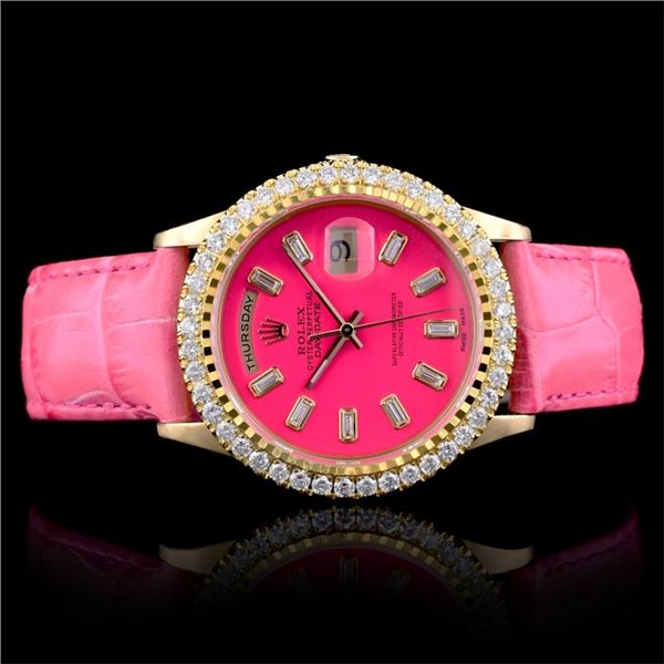 Rolex Day-Date 18K President 2.50ct Diamond Watch