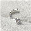 Image 1 : 14K WHITE GOLD CUBIC ZIRCONIA NOSE PIN