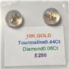 Image 3 : 10K YELLOW GOLD TOURMALINE(0.44CT) DIAMOND