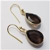 Image 2 : SILVER SMOKEY QUARTZ  EARRINGS (~WEIGHT 4.65G)