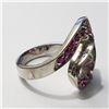 Image 2 : SILVER RUBY  RING (~SIZE 7.5)(~WEIGHT 6.19G)