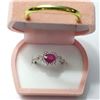 Image 3 : SILVER RUBY CUBIC ZIRCONIA RING (~SIZE 7)