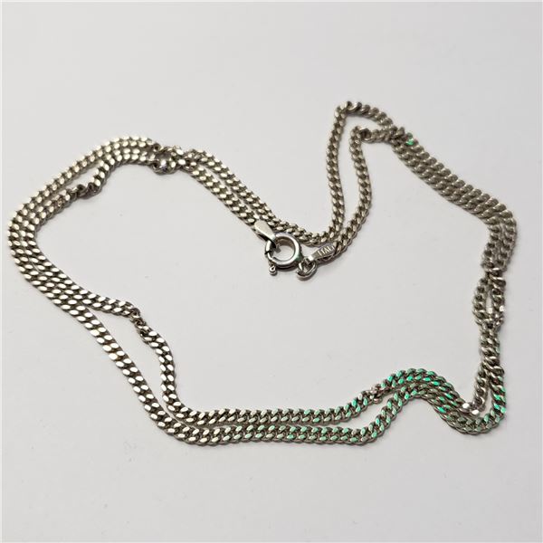 SILVER CHAIN (~LENGTH 20INCHES)(~WEIGHT 6.88G)