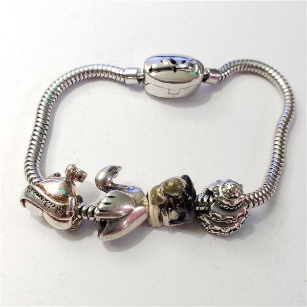 SILVER PANDORA STYLE BEADS  BRACELET (~WEIGHT 20G