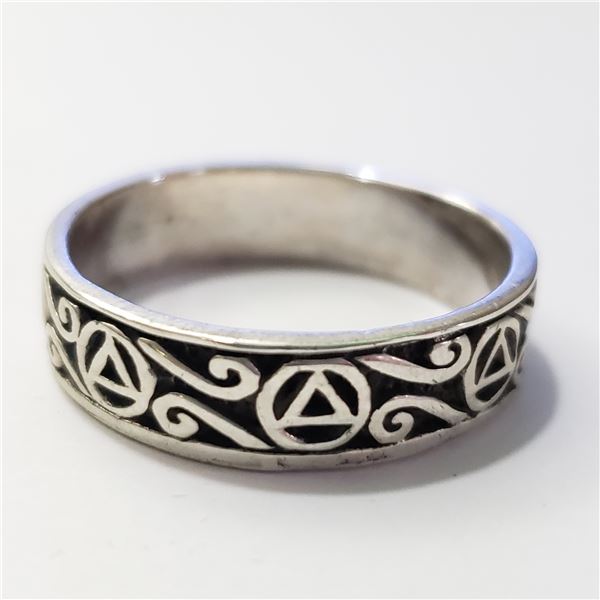 SILVER RING (~SIZE 12)(~WEIGHT 5.98G)