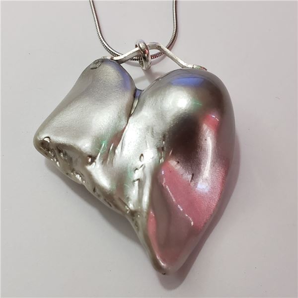 SILVER FREE FORM FRESHWATER PEARL NECKLACE