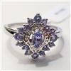 Image 1 : SILVER TANZANITE RING (~SIZE 8)(~WEIGHT 3.55G)