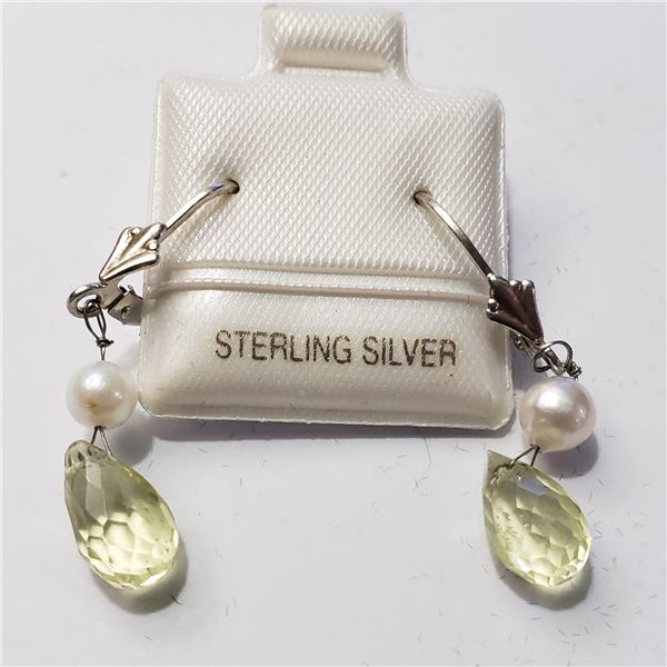 SILVER LEMON QUARTZ(5CT) EARRINGS