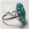 Image 2 : SILVER TURQUOISE RING (~SIZE 10)(~WEIGHT 6.15G)