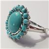 Image 3 : SILVER TURQUOISE RING (~SIZE 10)(~WEIGHT 6.15G)