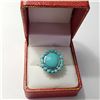 Image 4 : SILVER TURQUOISE RING (~SIZE 10)(~WEIGHT 6.15G)