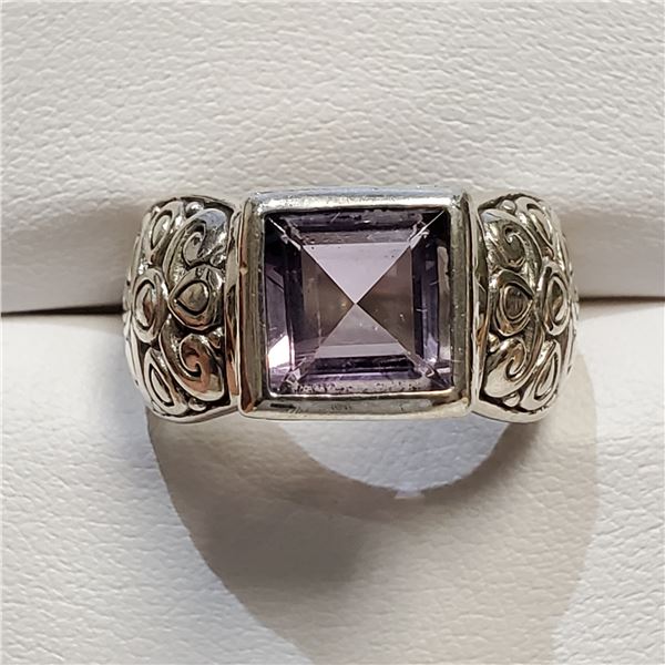 SILVER AMETHYST RING(~WEIGHT 10.23G)