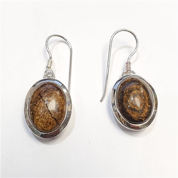 SILVER GENUINE GEMSTONE  EARRINGS(~WEIGHT 14.85G)
