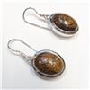 Image 2 : SILVER GENUINE GEMSTONE  EARRINGS(~WEIGHT 14.85G)