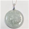 Image 1 : JADE 16" WITH SILVER CHAIN NECKLACE(WEIGHT 27.68G