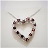 Image 1 : SILVER GARNET 19" NECKLACE