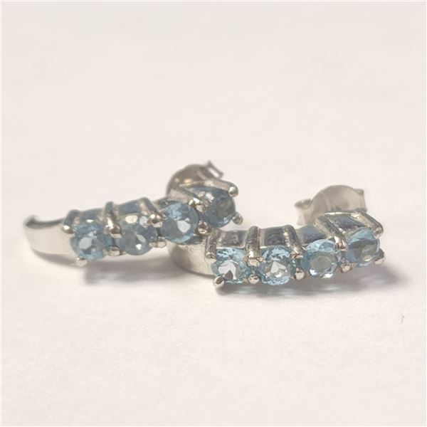 SILVER BLUE TOPAZ EARRINGS