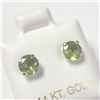 Image 2 : 14K WHITE GOLD PERIDOT(1.35CT)  EARRINGS