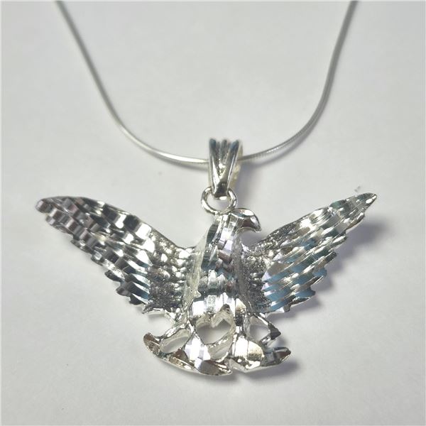 SILVER EAGLE 16" NECKLACE