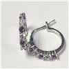 Image 1 : SILVER CREATED ALEXANDRITE HOOP EARRINGS