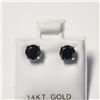 Image 1 : 14K WHITE GOLD BLACK DIAMOND(1.5CT) EARRINGS
