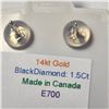 Image 4 : 14K WHITE GOLD BLACK DIAMOND(1.5CT) EARRINGS