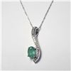 Image 1 : 10K WHITE GOLD EMERALD 18"(0.5CT) DIAMOND