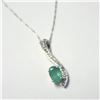 Image 2 : 10K WHITE GOLD EMERALD 18"(0.5CT) DIAMOND