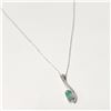 Image 3 : 10K WHITE GOLD EMERALD 18"(0.5CT) DIAMOND