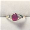 Image 1 : 10K YELLOW GOLD RUBY(1CT) DIAMOND(0.05CT)