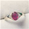 Image 3 : 10K YELLOW GOLD RUBY(1CT) DIAMOND(0.05CT)