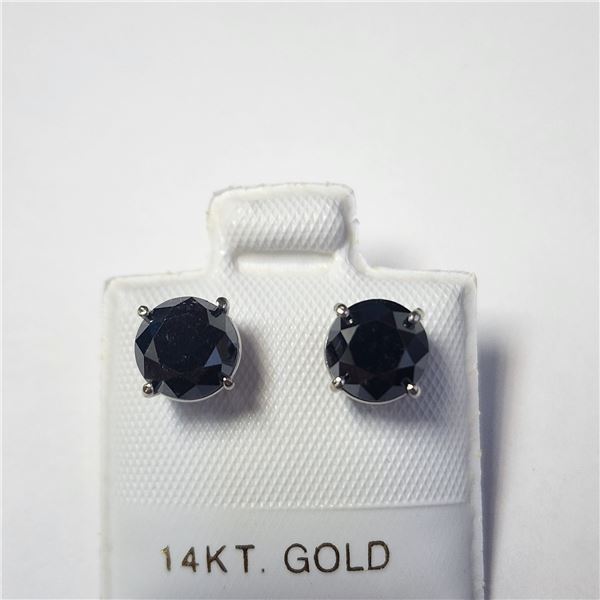 14K WHITE GOLD BLACK DIAMOND(2.6CT)  EARRINGS