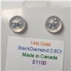 Image 4 : 14K WHITE GOLD BLACK DIAMOND(2.6CT)  EARRINGS