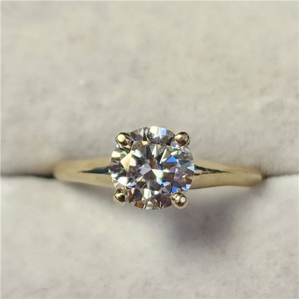 10K YELLOW GOLD WHITE MOISSANITE(1CT) RING