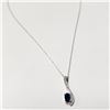 Image 3 : 10K WHITE GOLD SAPPHIRE 18"(0.5CT) DIAMOND