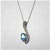 Image 1 : 10K WHITE GOLD BLUE TOPAZ(0.5CT) DIAMOND(0.2CT)