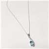 Image 3 : 10K WHITE GOLD BLUE TOPAZ(0.5CT) DIAMOND(0.2CT)
