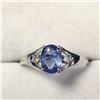 Image 1 : 14K WHITE GOLD BLUE SAPPHIRE(1CT) DIAMOND(0.06CT)