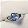 Image 2 : 14K WHITE GOLD BLUE SAPPHIRE(1CT) DIAMOND(0.06CT)