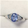 Image 3 : 14K WHITE GOLD BLUE SAPPHIRE(1CT) DIAMOND(0.06CT)