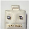 Image 1 : 10K YELLOW GOLD IOLITE EARRINGS, MADE IN CANADA
