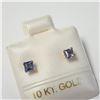 Image 2 : 10K YELLOW GOLD IOLITE EARRINGS, MADE IN CANADA