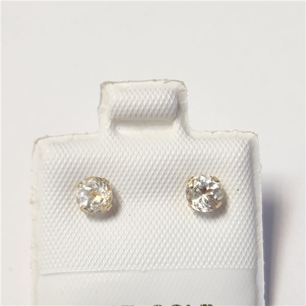 10K YELLOW GOLD WHITE TOPAZ(0.45CT) EARRINGS