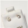 Image 2 : 10K YELLOW GOLD WHITE TOPAZ(0.45CT) EARRINGS
