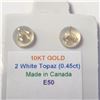 Image 3 : 10K YELLOW GOLD WHITE TOPAZ(0.45CT) EARRINGS