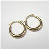 Image 3 : 10K YELLOW GOLD CRYSTAL 0.67G HOOP EARRINGS