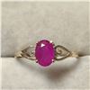 Image 1 : 10K YELLOW GOLD RUBY(0.65CT) RING (~SIZE 5.5)