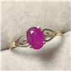 Image 2 : 10K YELLOW GOLD RUBY(0.65CT) RING (~SIZE 5.5)