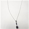 Image 3 : SILVER GARNET 16" NECKLACE